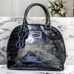 Hello Kitty Black Patent Satchel with Pink Accent